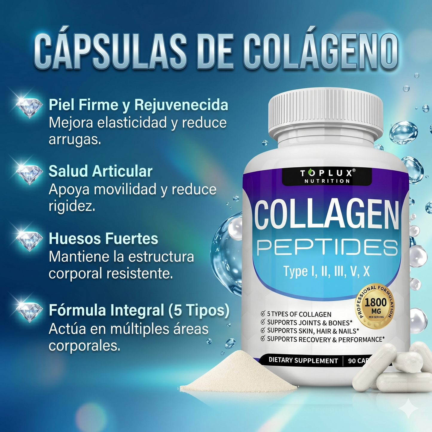 OmniColágeno Pro: 60 Capsulas De Colágeno Peptides.  💎